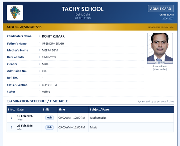 CBSE report card generator for Bardhaman schools — one-click PDF — TACHY ERP